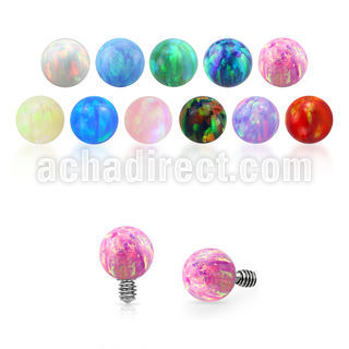 idop3 3mm synthetic opal ball shaped dermal anchor top part