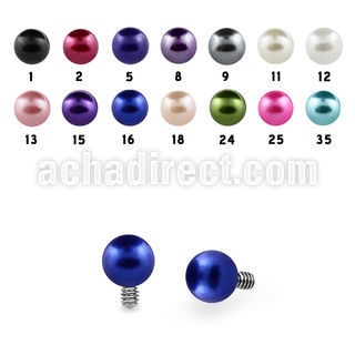 idpr3 3mm faux pearl ball dermal anchor top w resin cover