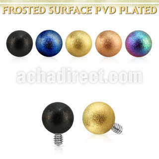 idtfo4s 4mm pvd plated frosted steel ball dermal anchor top part