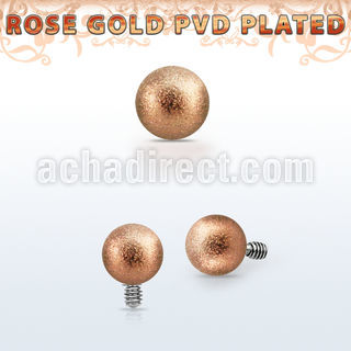 idttfo4s 4mm rose gold frosted steel ball dermal anchor top part