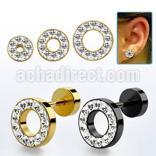 iftf pvd 316l steel fake flesh tunnels with ferido rim