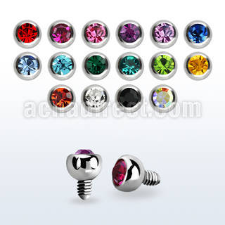 ihjb3 microdermal 3mm acero 316l media bola joya cristal bisel rosca interna dermal anchor base plate height of 2mm 2 5mm al por mayor