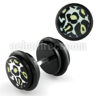 ilagr4 plug falso acrilico negro logo leopardo las nieves extra anillos goma 8mm distribuidor
