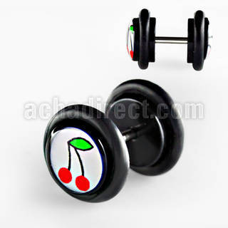 ilvgr18 acrylic fake plug with small cherry with o rings