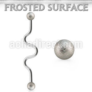 inafo5 316l steel industrial zig zag barbell frosted steel ball