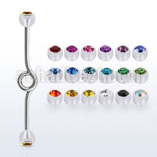 inbajb5 barbell industrial loop acero quirurgico bolas bioflexibles 5mm cristal bisel distribuidor