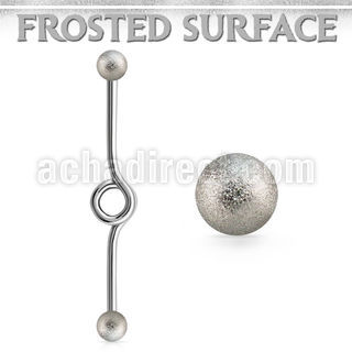 inbfo5 steel steel industrial loop barbell w frosted steel ball