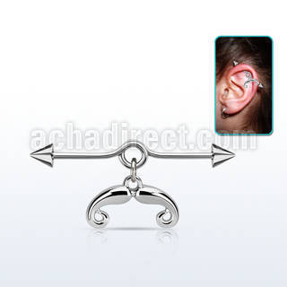 incnd7 barbell industrial loop acero 316l conos 5mm colgante bigote frances venta