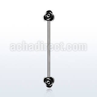 indsh24 barbell industrial acero quirurgico rosas detalles negros distribuidor mayorista