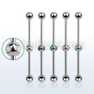 indsh32 barbell industrial acero 316l bola acero e 5mm bola 5mm cuatro opalo sinteticas centro barra al por mayor