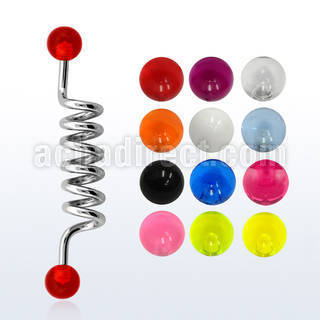indvb5 barbell industrial espiral acero quirurgico bolas uv 5mm venta