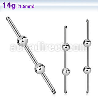 insh3 surgical steel industrial barbell post with center balls