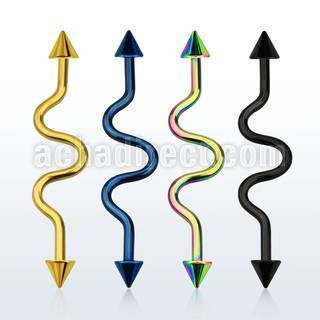 intacn5 barbell industrial zig zag acero quirurgico anodizado conos 5mm venta
