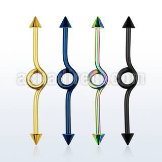 intbcn5 barbell industrial loop con aro acero quirurgico anodizado conos 5mm al por mayor