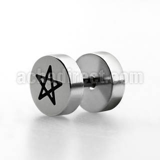 ip17 high polished fake plug with laser edged pentagram logo