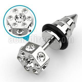 ipcnc 316l steel fake taper with nut scew shaped crystal tops