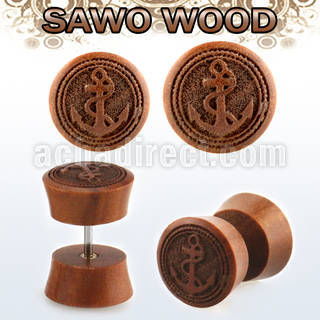 iplswi sawo wood fake plug wlaser edged anchor logo