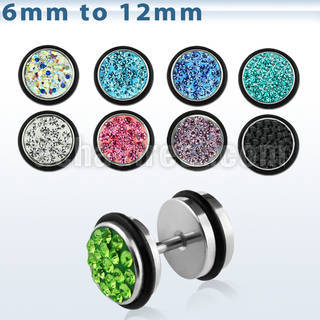 iprfc plug falso acero quirurgico multi cristal ferido anillos goma mayorista