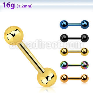 iptb4 anodized 316l steel fake plug w two 4mm ball shaped ends