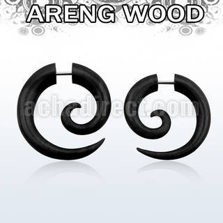 ispar areng wood fake plug in spiral shape