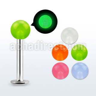 lbgl labret acero quirurgico bola acrilica brilla oscuridad 5mm 8mm venta