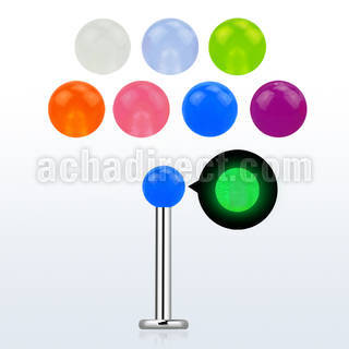 lbglb3 labret acero quirurgico bola acrilica brilla oscuridad 3mm 8mm distribuidor mayorista