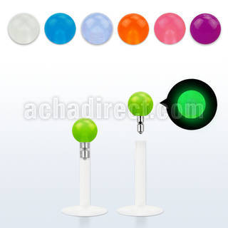 lbiglb3 labret bio flexible transparente acero 316l presion bola brilla oscuridad 3mm venta