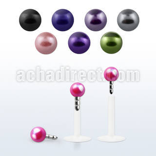 lbipr3 labret bio flexible transparente bola perla falsa 3mm presion al por mayor