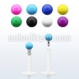 lbisab25 labret bio flexible transparente bola acrilica color liso 2 5mm presion venta