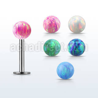 lbop4s labret acero 316l bola opalo 4mm mayorista