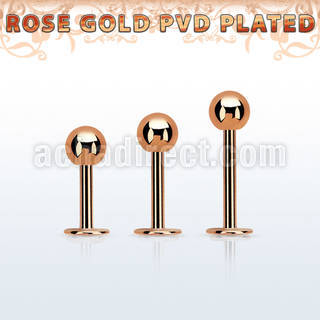 lbttb4s rose gold steel labret with a 4mm ball