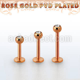 lbttc3 labret acero 316l pvd oro rosa bola joya bisel 3mm distribuidor