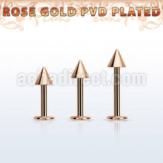 lbttcn5s labret acero 316l pvd oro rosa cono 5mm al por mayor