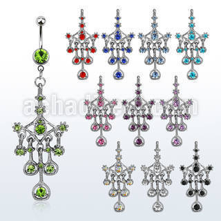 mcd301 316l steel belly banana with crystal chandelier