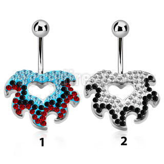 mcd424 316l steel belly banana with ferido multi crystal flame