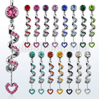 mcd477 piercing ombligo acero 316l bola joya 8mm espiral corazon 10mm distribuidor mayorista
