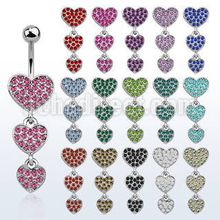 mcd528 piercing ombligo acero quirurgico corazon cristal corazones cristal 10mm distribuidor mayorista