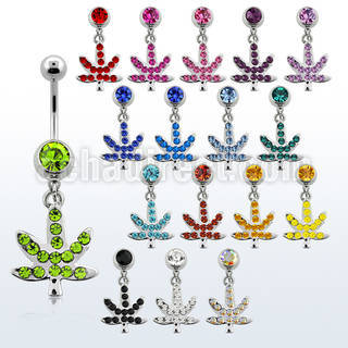 mcd577 316l steel belly banana with crystal marijuana