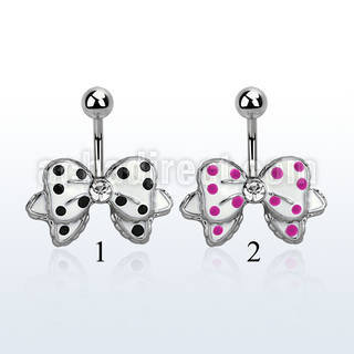 mcd594 steel belly banana w a color painted bow w cute dots