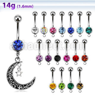 mcd730 steel belly banana w dangling vintage moon w star