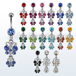 mcdbut12 316l steel belly banana with 2 crystal butterflies