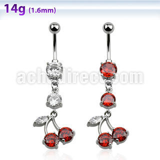 mcdz20 seel belly banana cz stone  dangling cherry