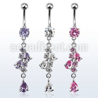 mcdz312 piercing ombligo acero quirurgico zirconia 8mm zirconia pera 10mm distribuidor