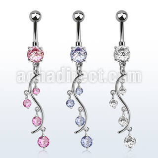 mcdz359 piercing ombligo acero 316l zirconia redonda 8mm colgante vid zirconia distribuidor mayorista