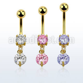 mdgz519 piercing ombligo acero 316l anodizado dorado zirconia redonda 8mm zirconia redonda 8mm venta