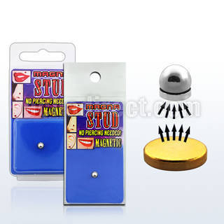mgb4 piercing magnetico media bola acero quirurgico brillo espejo 4mm base magnetica color dorado 8mm 1 pieza mayorista