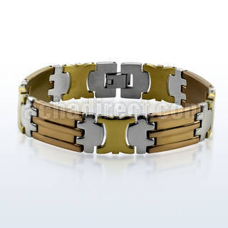 mgcob4 brazalete acero inoxidable uniones color x oro rosa brillo espejo alternativas distribuidor