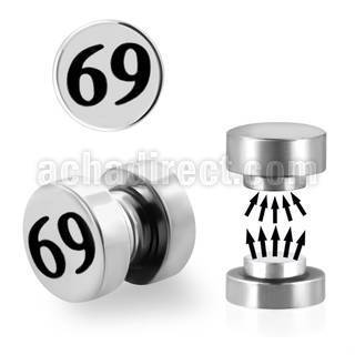 mip12 plug falso magnetico acero quirurgico logo 69 8mm vendido por pieza al por mayor