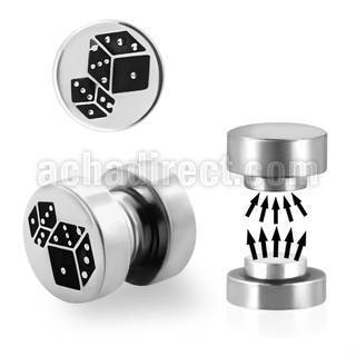 mip14 plug falso magnetico acero quirurgico logo dados 8mm vendido por pieza distribuidor mayorista