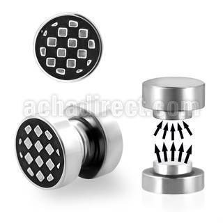 mip15 plug falso magnetico acero quirurgico logo display cuadros 8mm vendido por pieza al por mayor